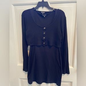 2 piece tank dress with button up sweater